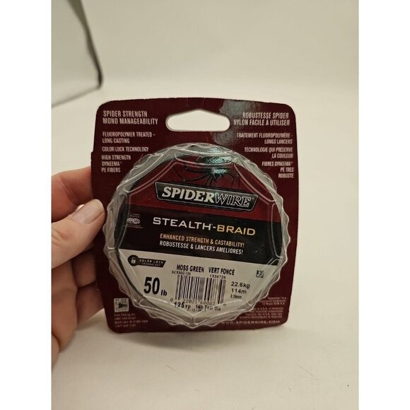 SPIDERWIRE STEALTH Moss Green Braided Fishing Line 125 YD -50 Pound New - Picture 1 of 6